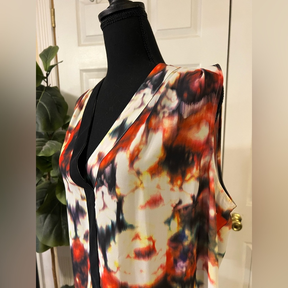 LANE BRYANT Multicolor Abstract Printed Floral Sleeveless Blouse/Top Size - Picture 3 of 8
